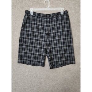 Adidas Golf Shorts Mens 34 Black Gray Plaid Outdoor Sports